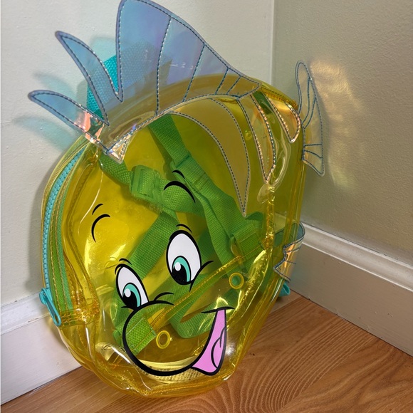 Disney The Little Mermaid Flounder Backpack Swim Bag Disney Store - Picture 4 of 10